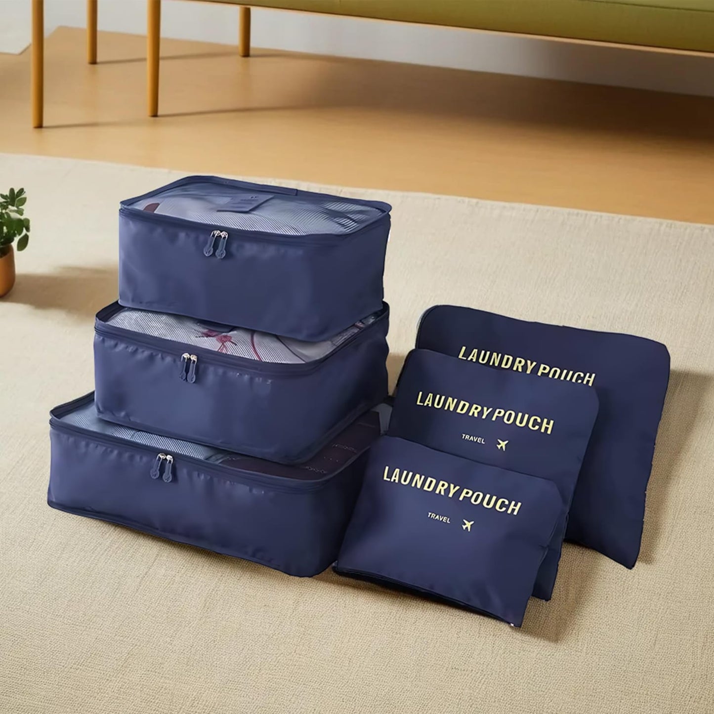 6pc Travel & Wash Bag Set