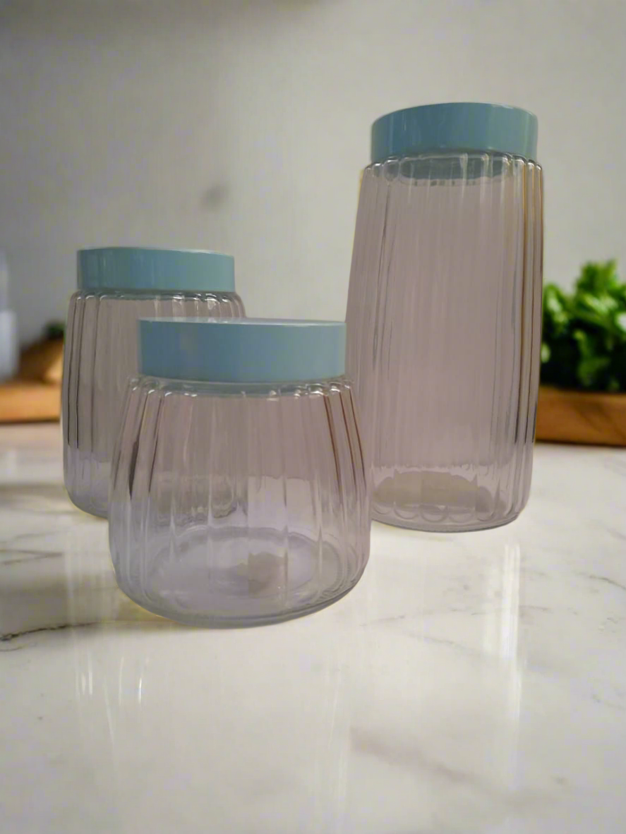 3pc Glass Jar Set