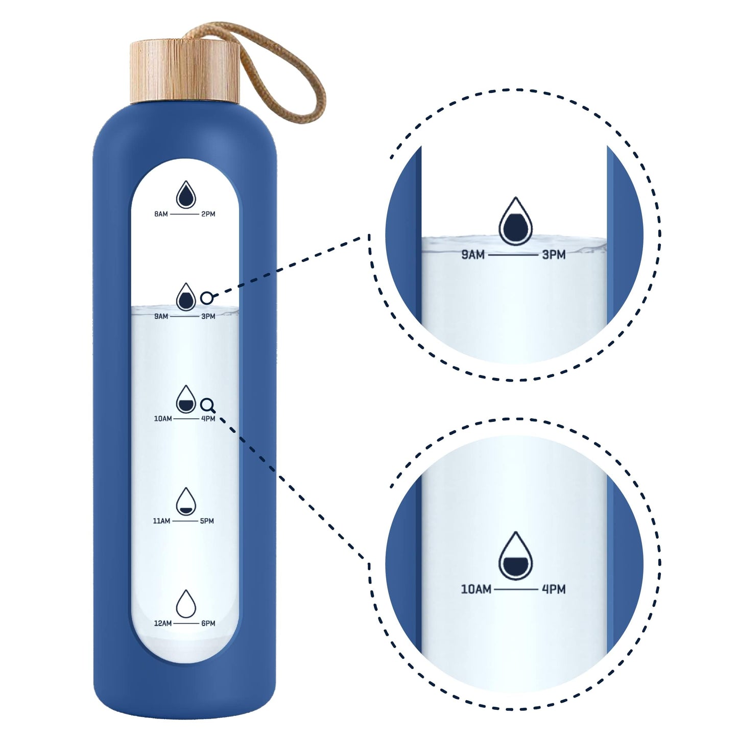 Glass Water Bottle w Silicone Case