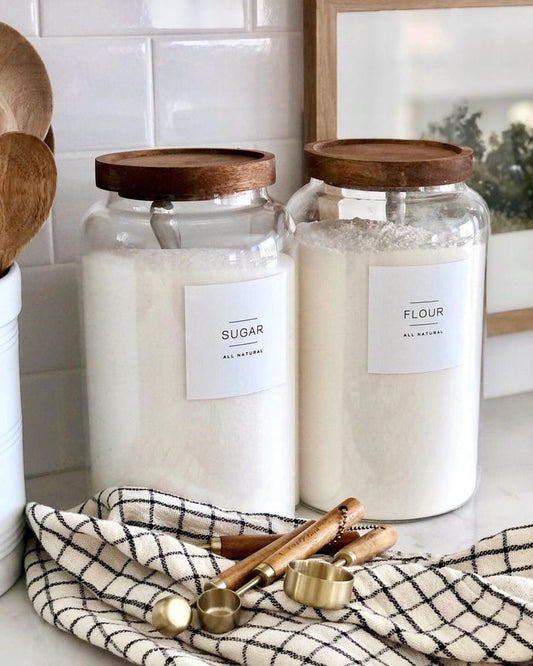 Airtight Glass Jars with Wooden Lids