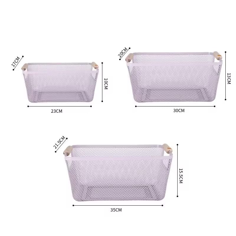 Storage Baskets w Wooden Handles