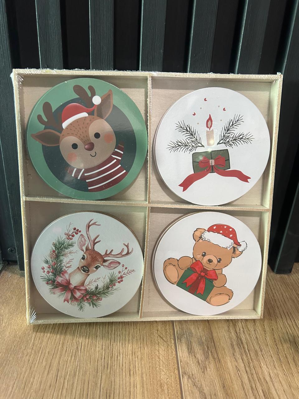 4pc Holiday Coaster Set