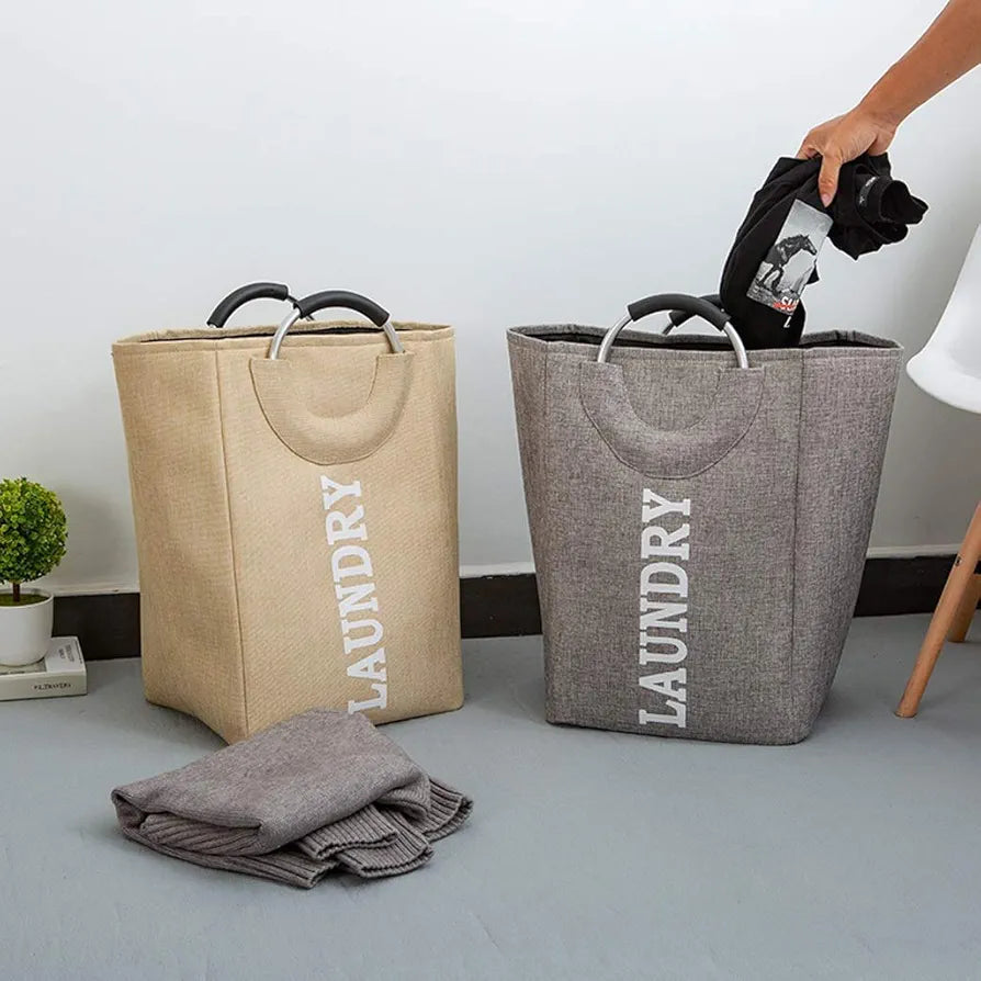 Laundry Basket w Metal Handle