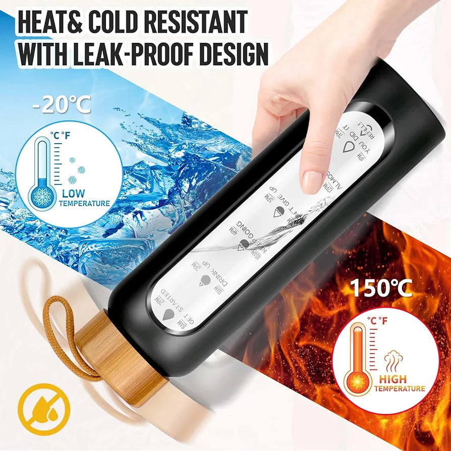 Glass Water Bottle w Silicone Case