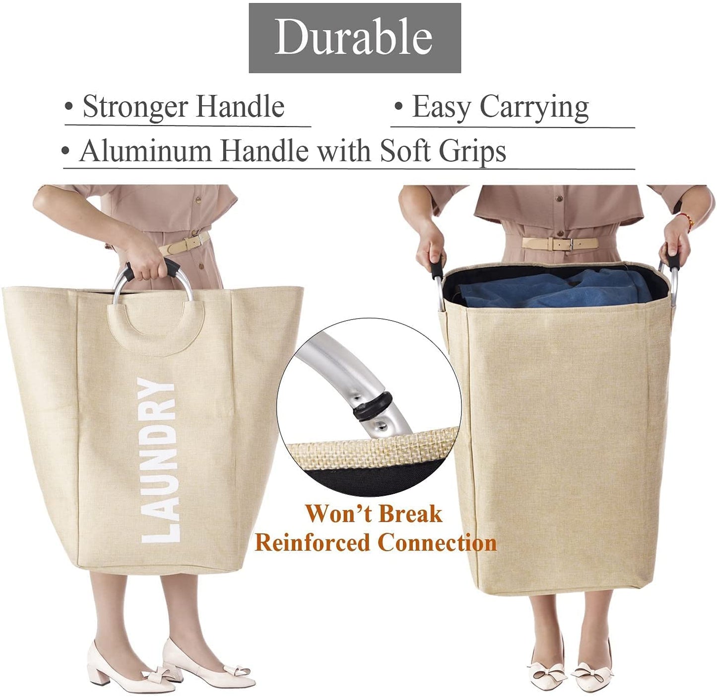 Laundry Basket w Metal Handle
