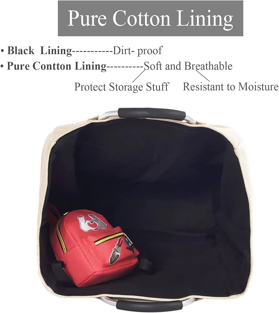 Laundry Basket w Metal Handle