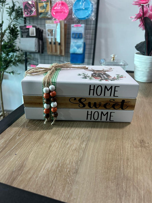 Wooden Book Decor