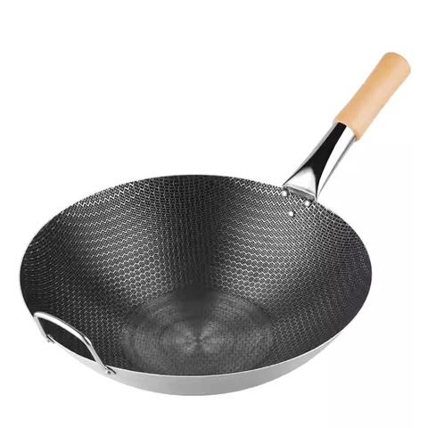 13" Wok with Wooden Handle