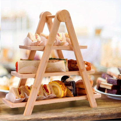 3-Tier Bamboo Dessert Stand