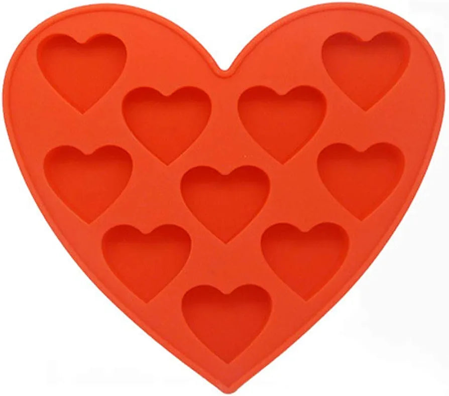 Silicone Heart-Shaped Ice Trays (2 pc)