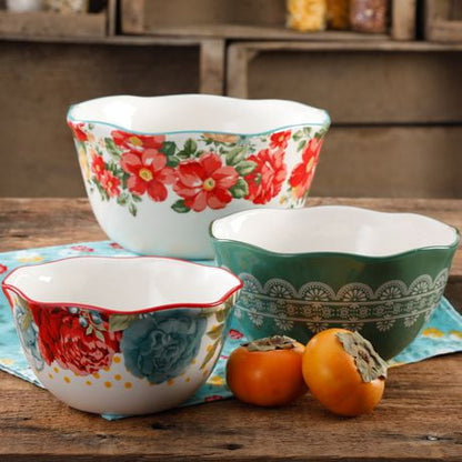 Pioneer Woman 3pc Mixing Bowl Set