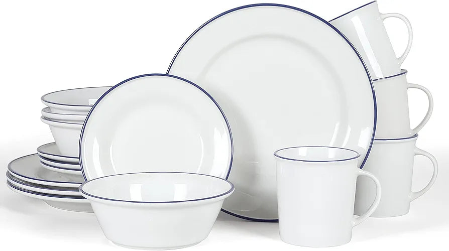 Martha Stewart 16pc Colored Rim Dinner Set