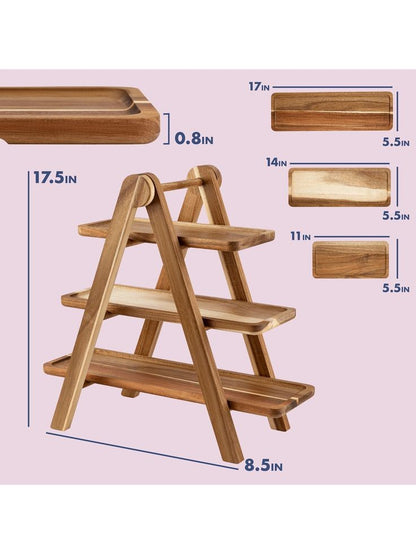 3-Tier Bamboo Dessert Stand