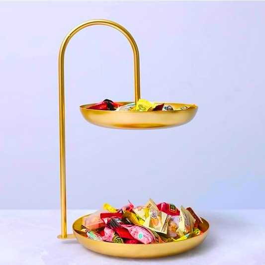 2 Tier Gold Dessert Stand