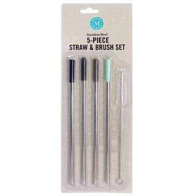 Martha Stewart 5pc Straw & Brush Set