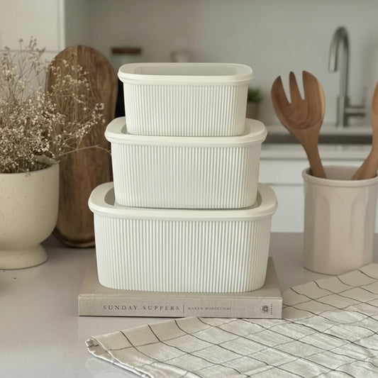 3pc Ribbed Storage Set