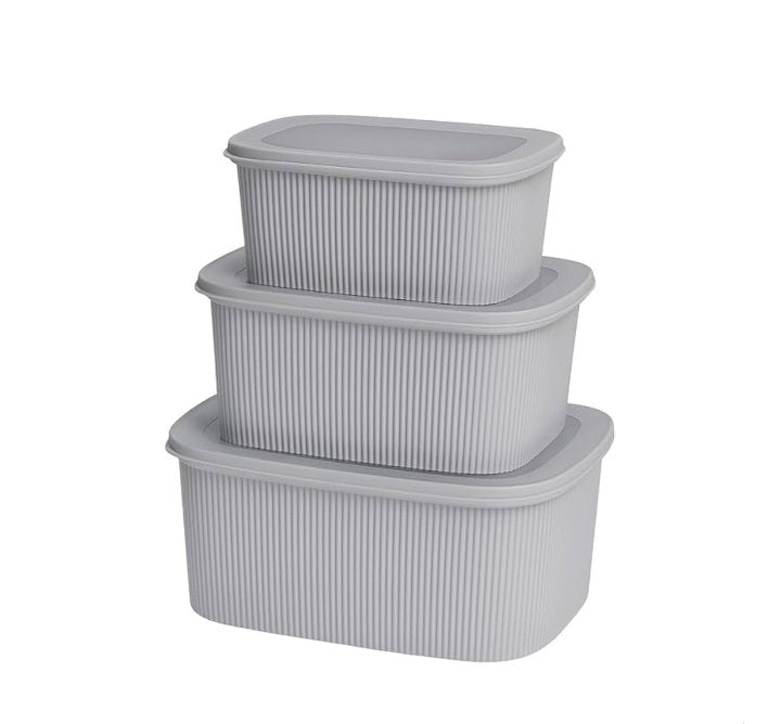 3pc Ribbed Storage Set