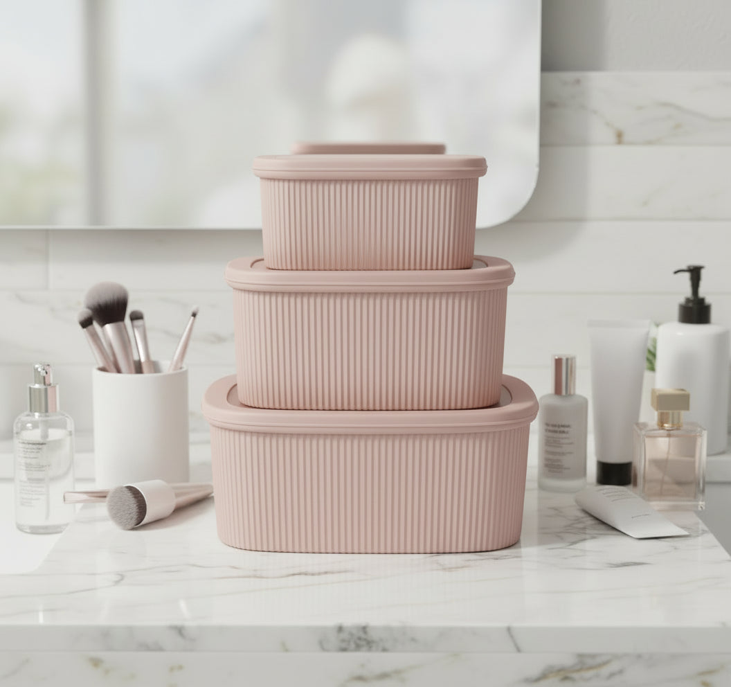 3pc Ribbed Storage Set