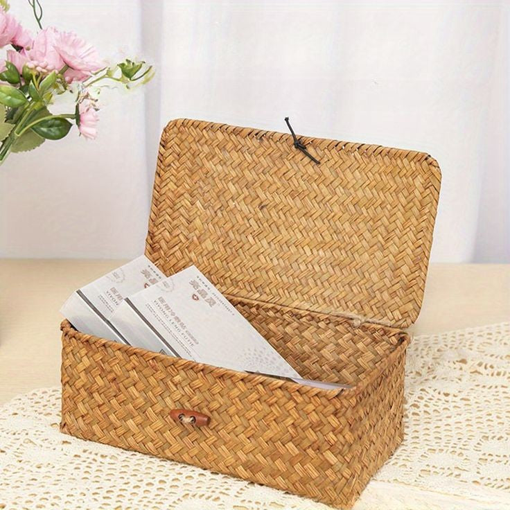 3pc Rectangular Storage Baskets with Lids