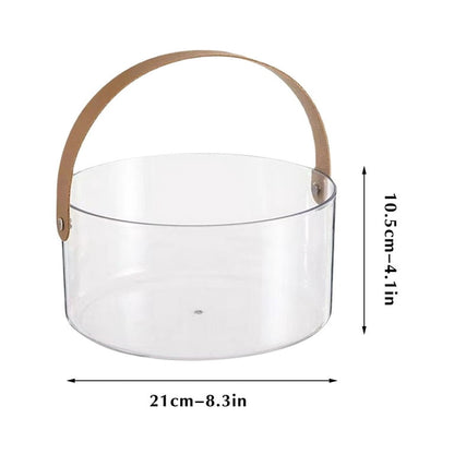 Plastic Ice Bucket with Faux Leather Handle