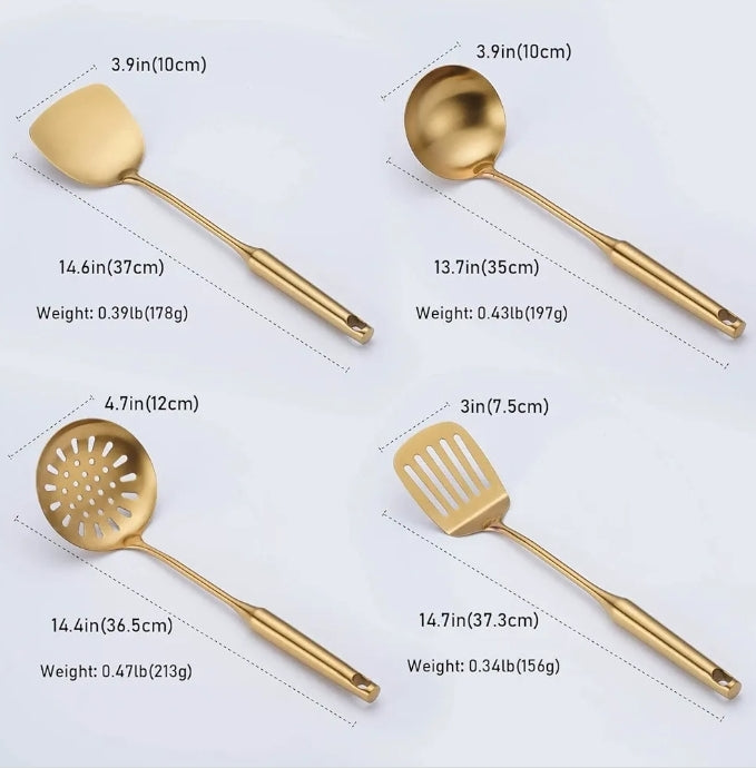 7pc Gold Cooking Utensils