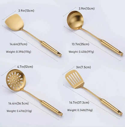 7pc Gold Cooking Utensils