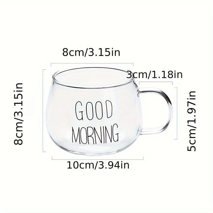 Glass "Good Morning" Teacups