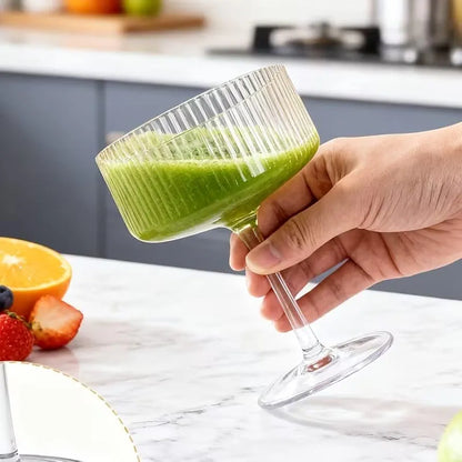 2pc Ribbed Coupe Glasses