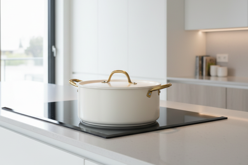 Ceramic Cookware with Gold Handles