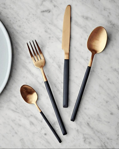 Black & Gold Stainless Steel Cutlery