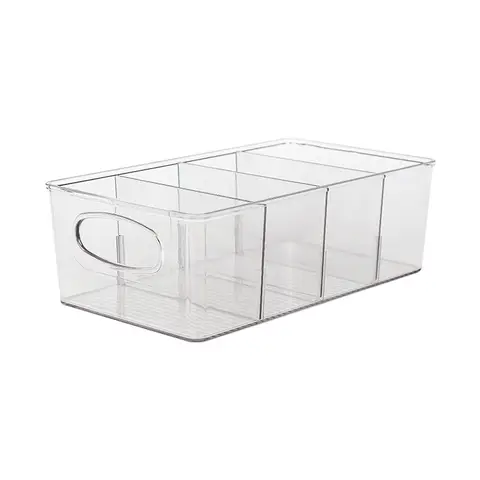 Clear Storage Bin w/ Removable Dividers