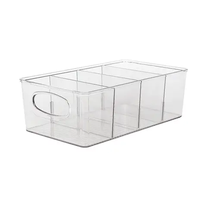 Clear Storage Bin w/ Removable Dividers