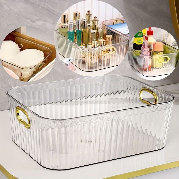 Clear Storage Bin w/ Removable Dividers