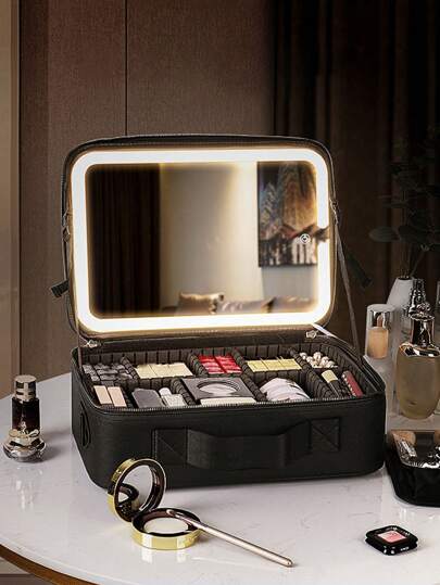 Makeup Case with LED Mirror