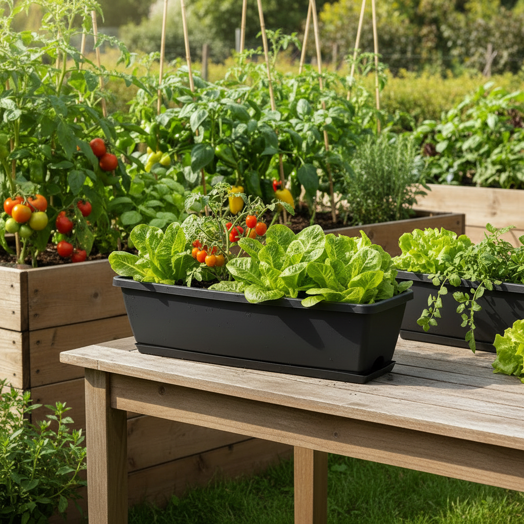 Rectangular Planter with Tray