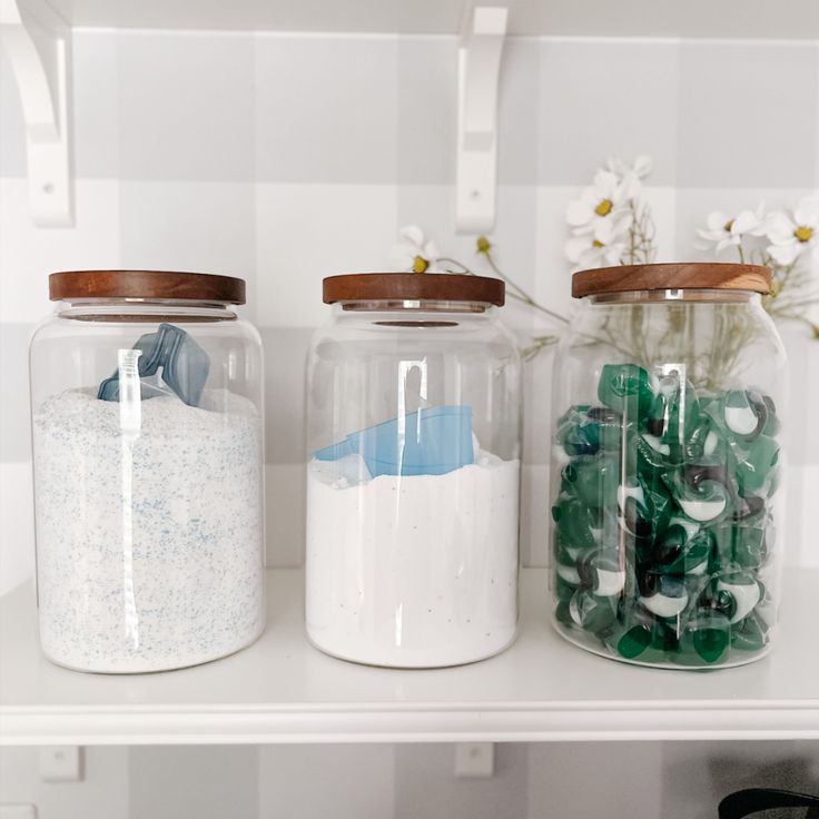 Airtight Glass Jars with Wooden Lids
