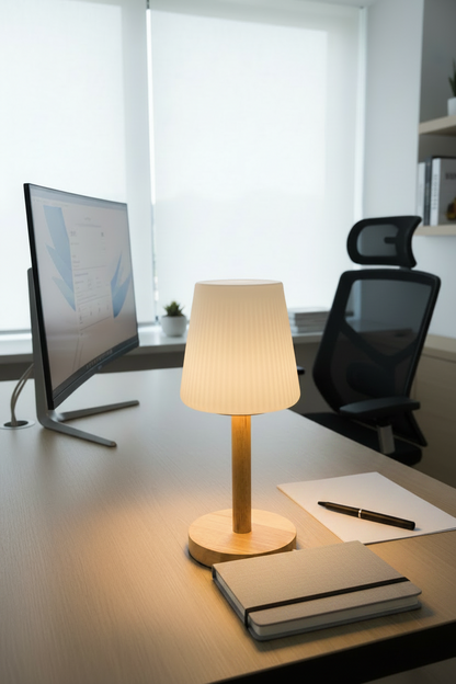 Lamp with Wooden Base