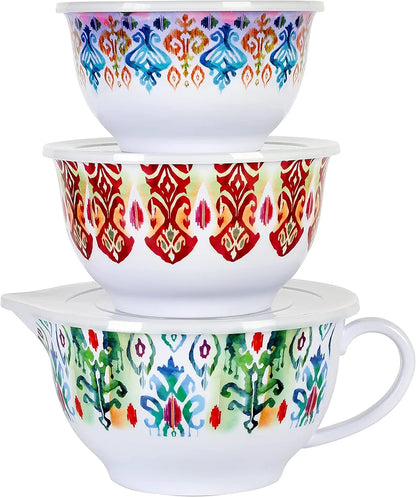 Tia Mowry 3pc Melamine Mixing Bowls w Lids