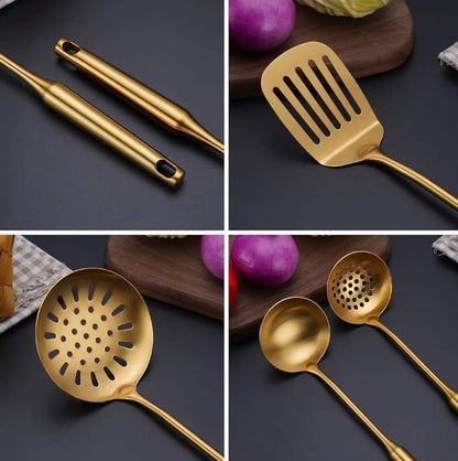 7pc Gold Cooking Utensils