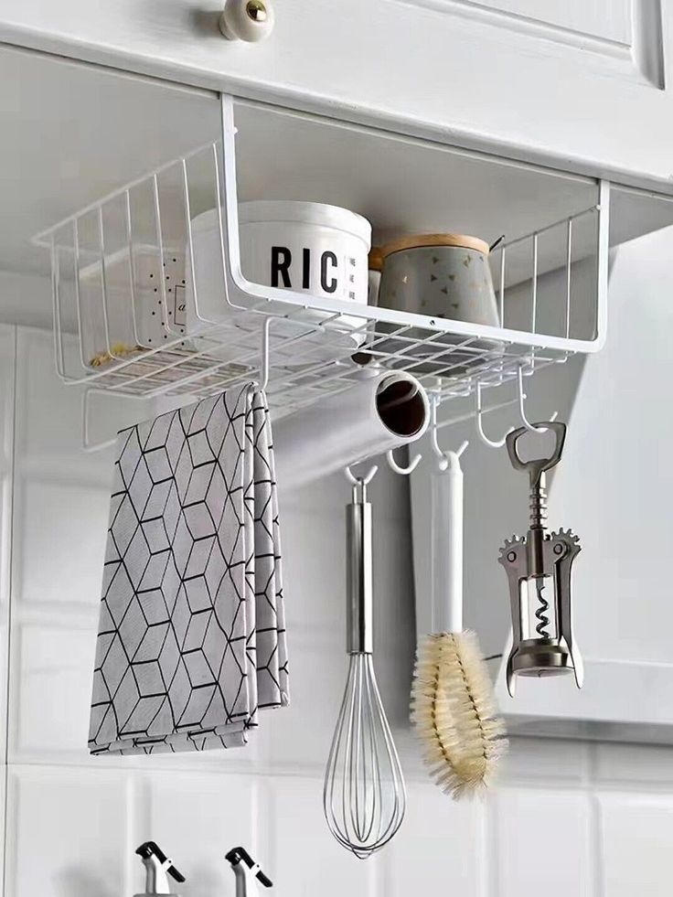Under Shelf Organizer with Hooks