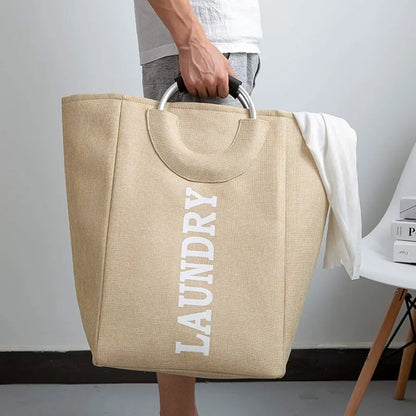 Laundry Basket w Metal Handle