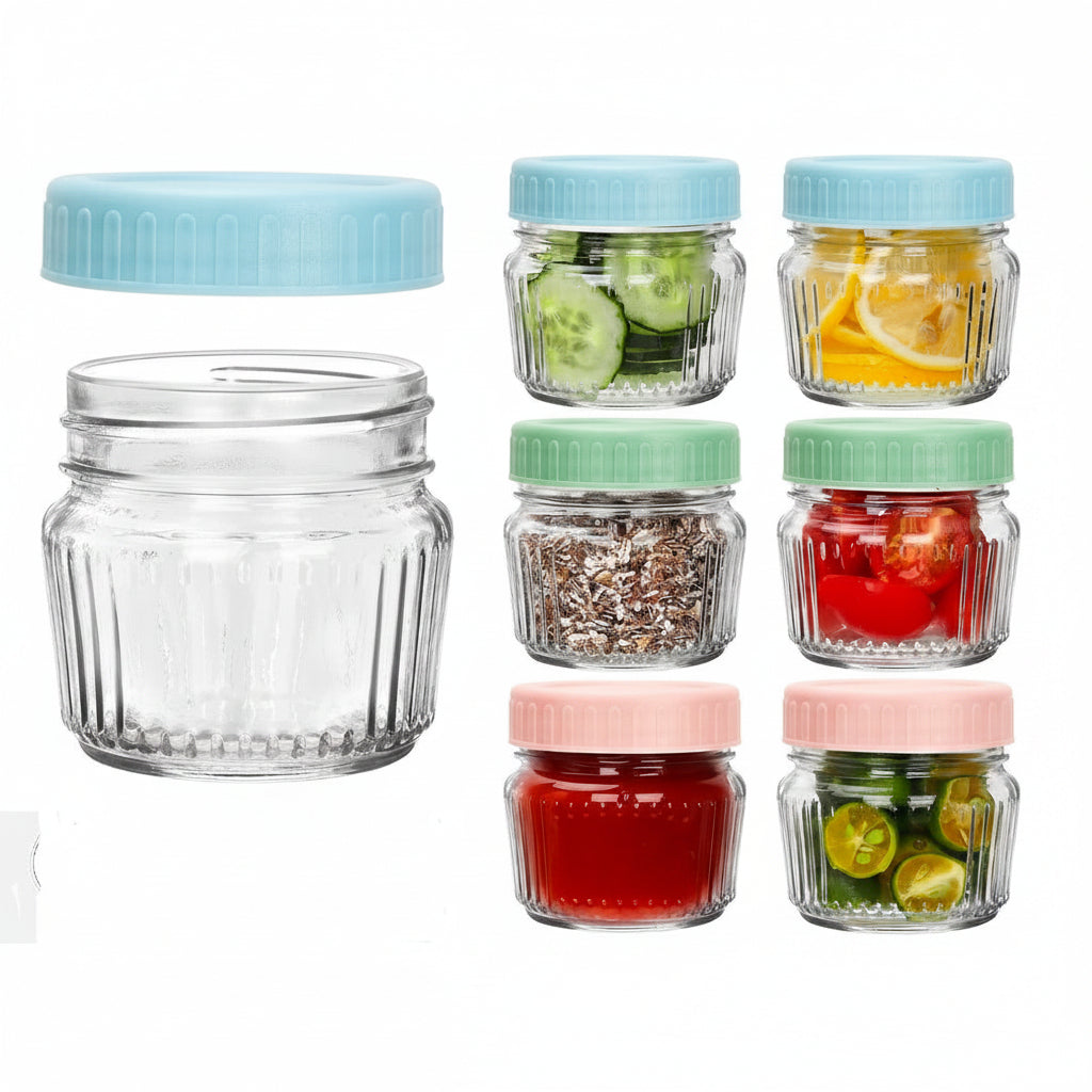 Glass Jars with Colored Lids