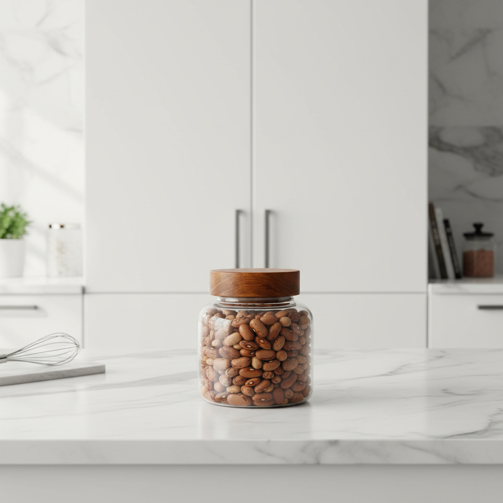 Airtight Glass Jars with Wooden Lids