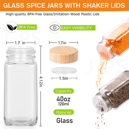 Glass Spice Jars with Shaker Lids
