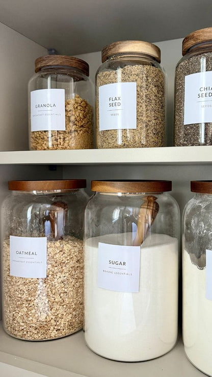 Airtight Glass Jars with Wooden Lids
