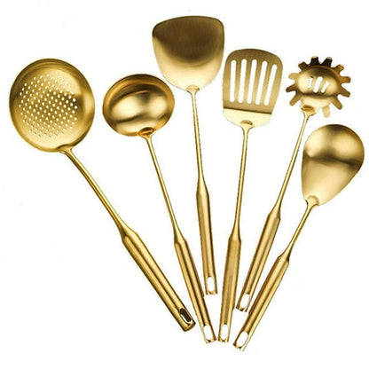 7pc Gold Cooking Utensils