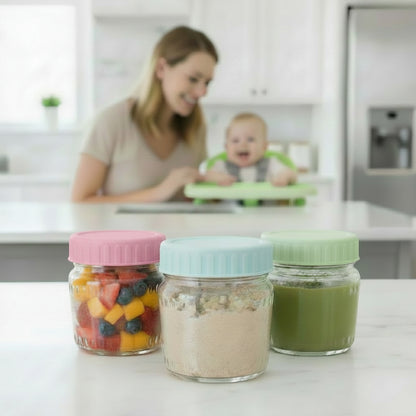 Glass Jars with Colored Lids