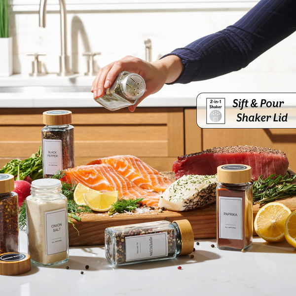 Glass Spice Jars with Shaker Lids