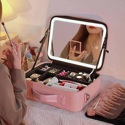 Makeup Case with LED Mirror