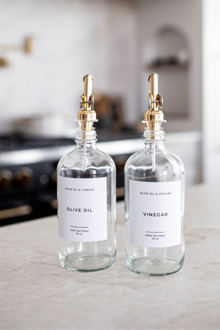 Glass Dispensers with Gold Spout